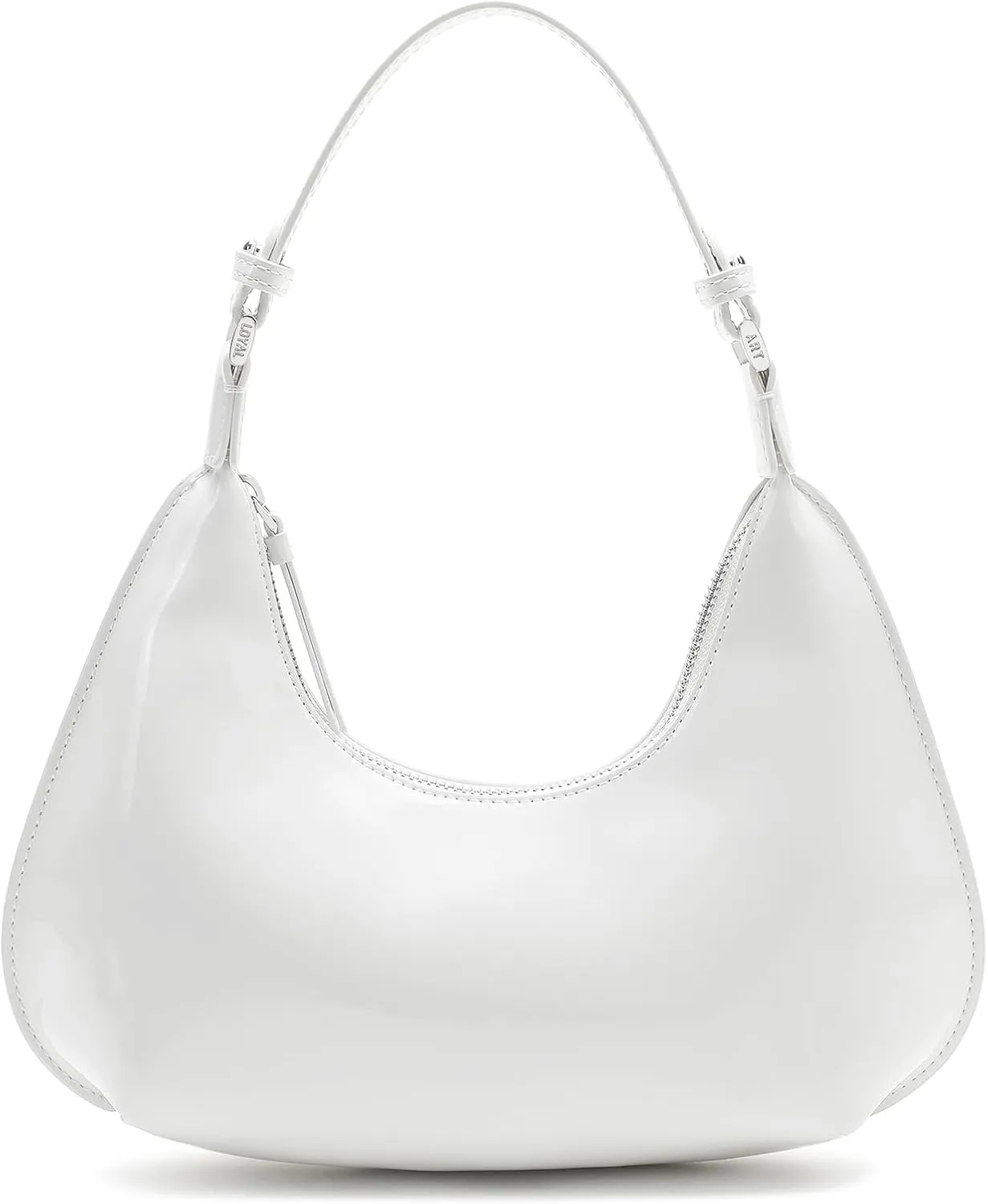 Cute Shoulder Bags for Women, Small Going Out Purse Patent Leather Crescent Bag Women's Shoulder Handbags with Zipper Closure
