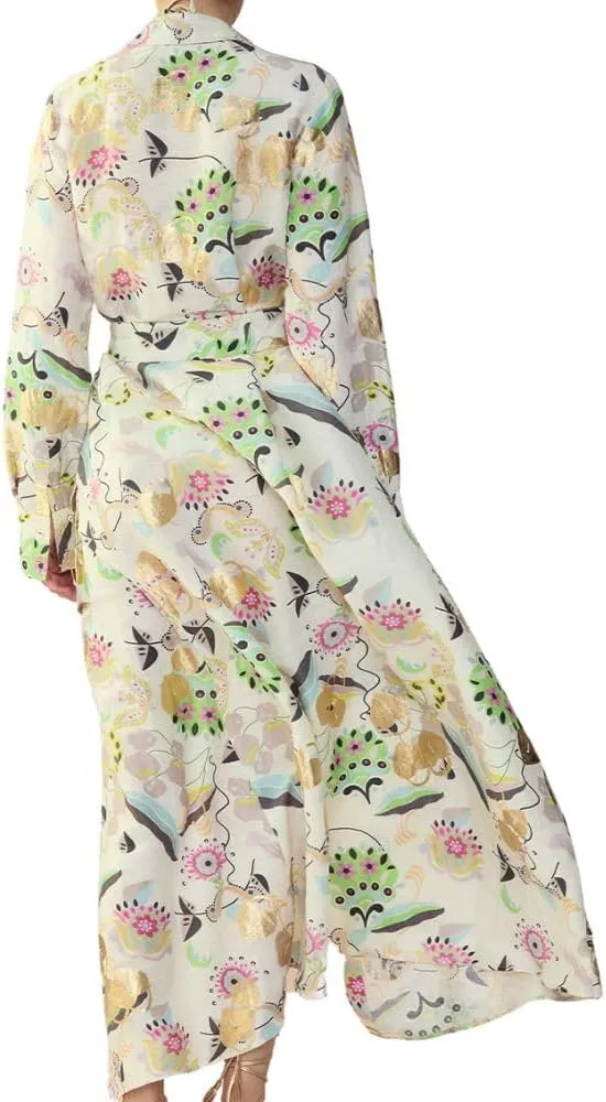 Cynthia Rowley Love Locked Silk Linen Shirt Dress