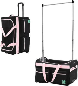 Dance Bag With Garment Rack, 27" Dance Garment Bags for Dancers Girls Competition, Collapsible Rolling Dance Garment Bag with Wheels for Travel, Duffle Bag Luggage for Women and Men