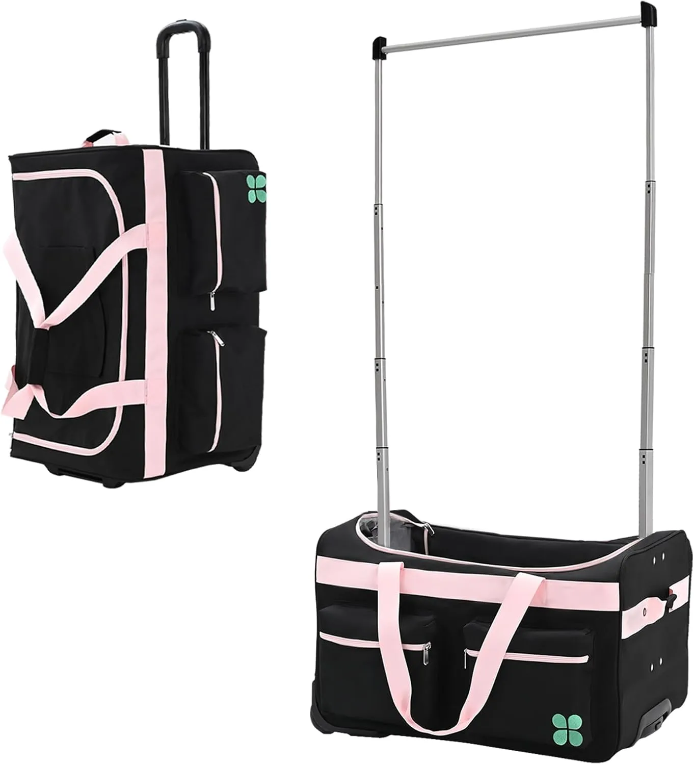 Dance Bag With Garment Rack, 27" Dance Garment Bags for Dancers Girls Competition, Collapsible Rolling Dance Garment Bag with Wheels for Travel, Duffle Bag Luggage for Women and Men
