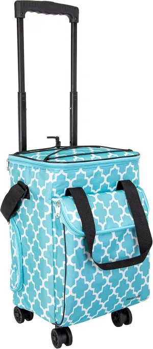 dbest products Ultra Compact Cooler Smart Cart 360 Insulated Collapsible Rolling Tailgate BBQ Beach, Moroccan Tile