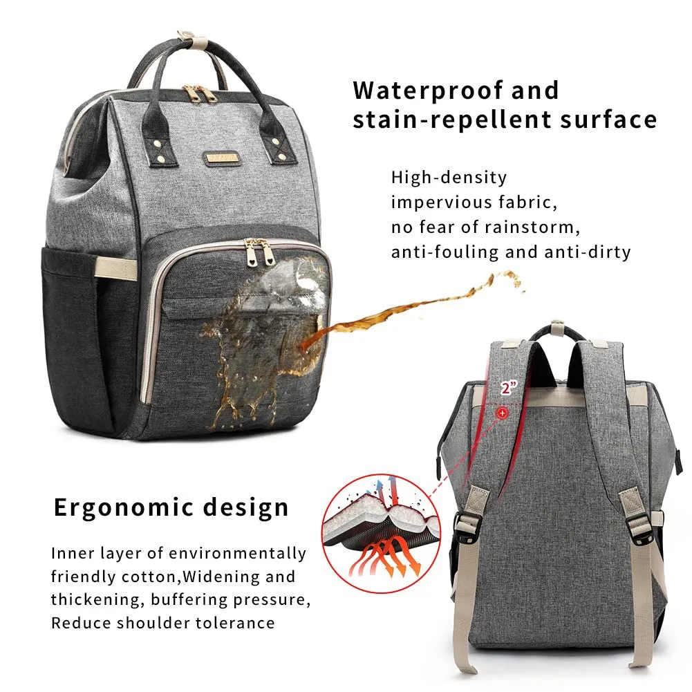 Diaper Bag Backpack for Women, Baby Bags for Girls,Diaper Bag with Changing Pad, and Insulated Pockets (Dark Grey  Light Grey)