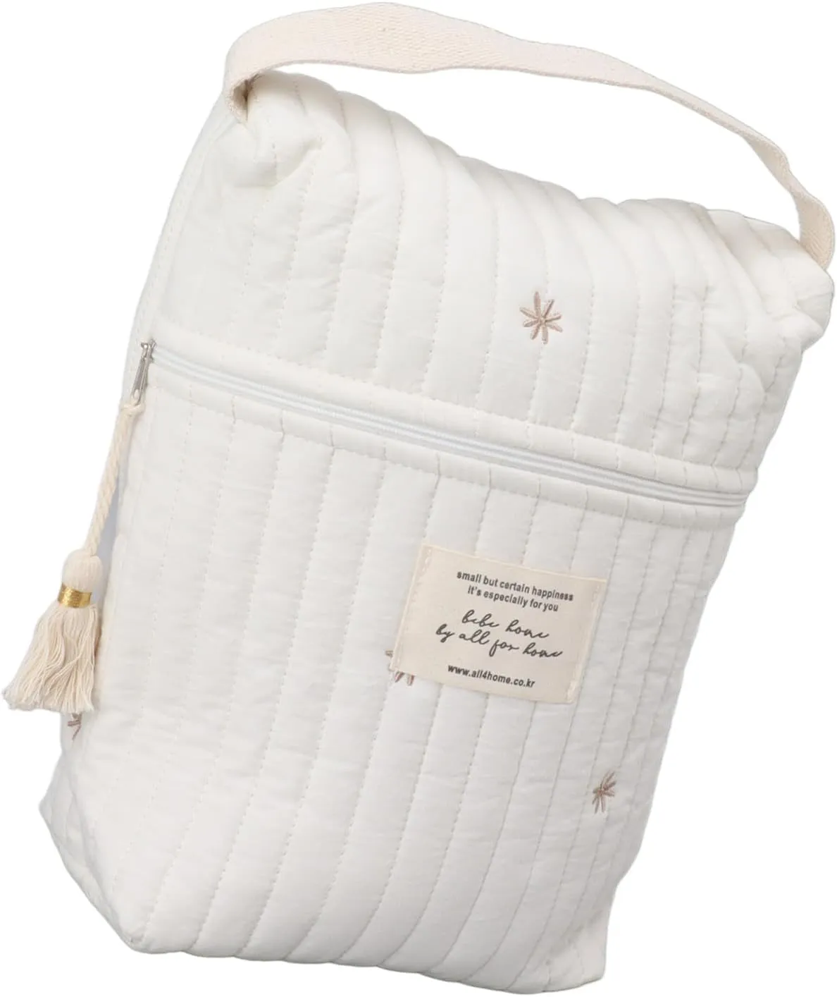 Diaper Bag Organizing Pouches, Mini Diaper Bag Quilted Cotton Cute Diaper Bag Multifunction Maternity Bag Diaper Bag Tote Baby Stroller Zipper Bag for Bottle Wipes Pacifier (Stars)