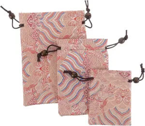 Didiseaon 3-piece Drawstring Pouches for Jewelry Small Cloth Favor Bags Elegant Presentation