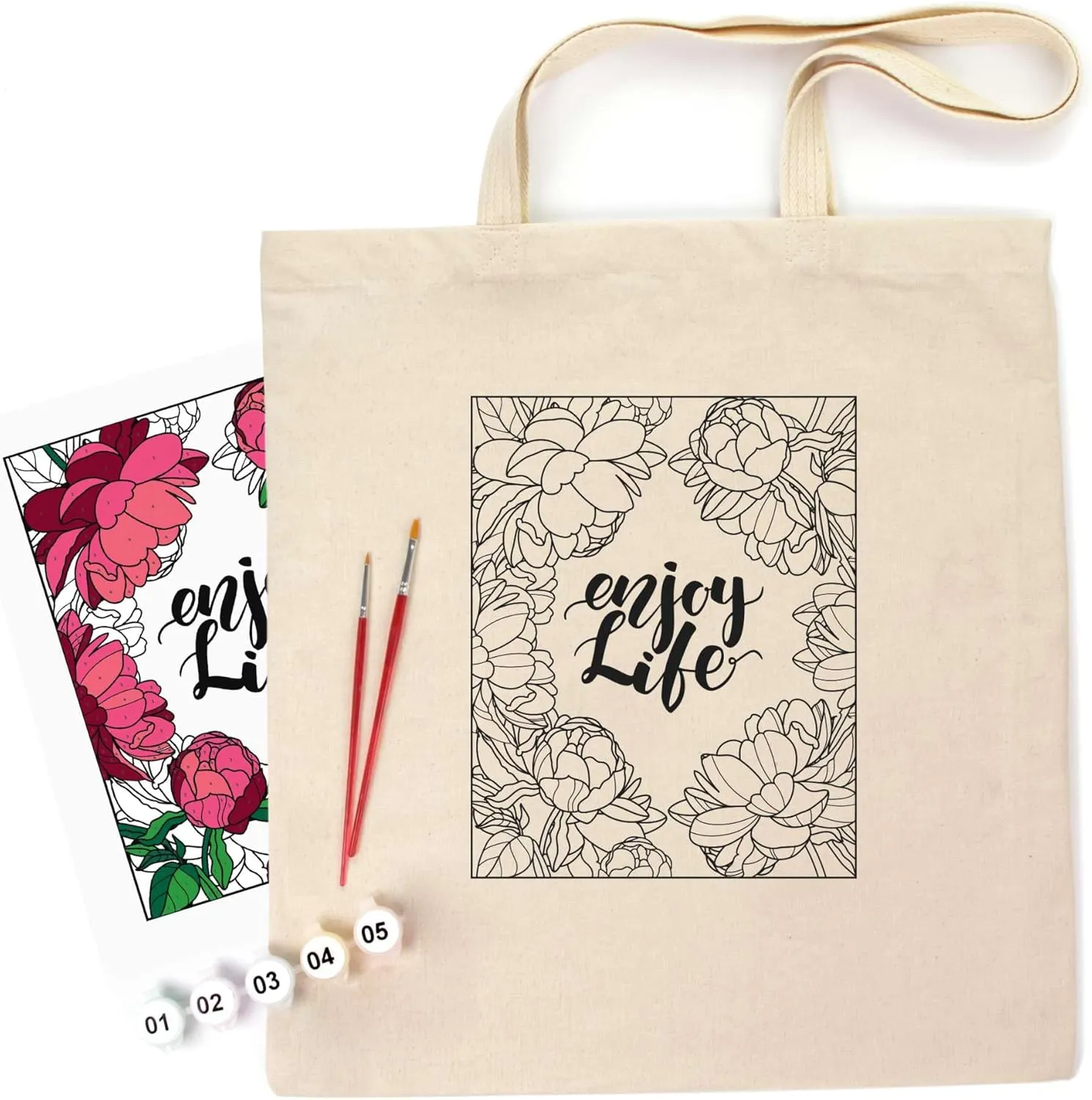DIY Hand-Painted Tote by ROSA Talent – Reusable Cotton Bag with Acrylic Paints – Fun, Stylish & Eco-Friendly