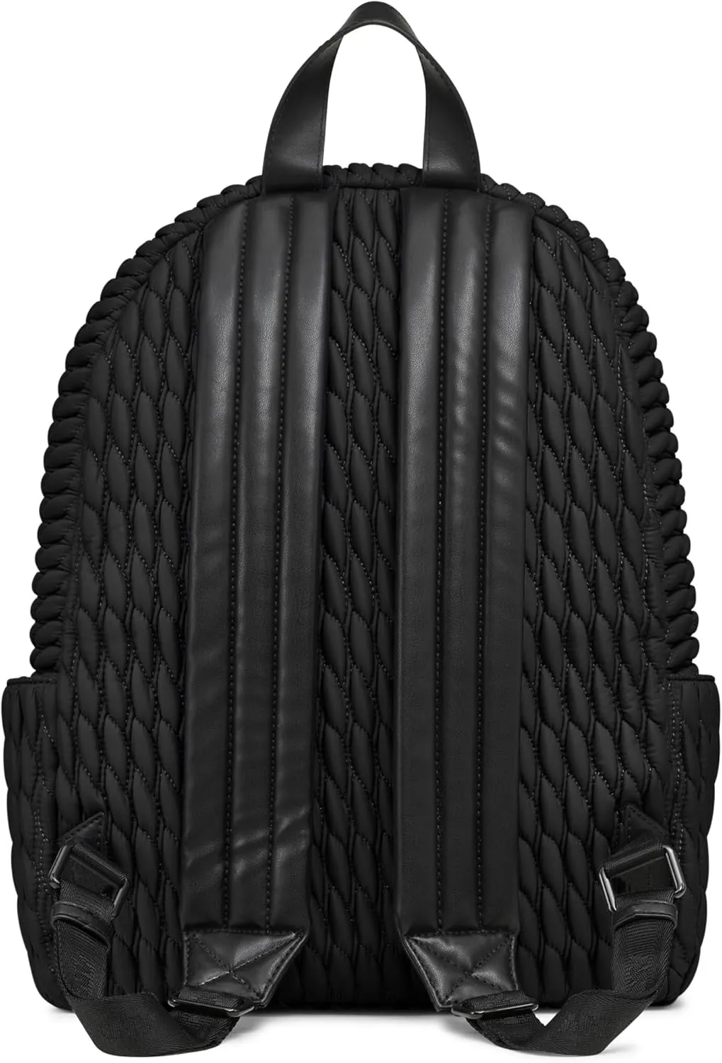 DKNY Women's Mack Quilted Nylon Backpack, Black/Black, One Size