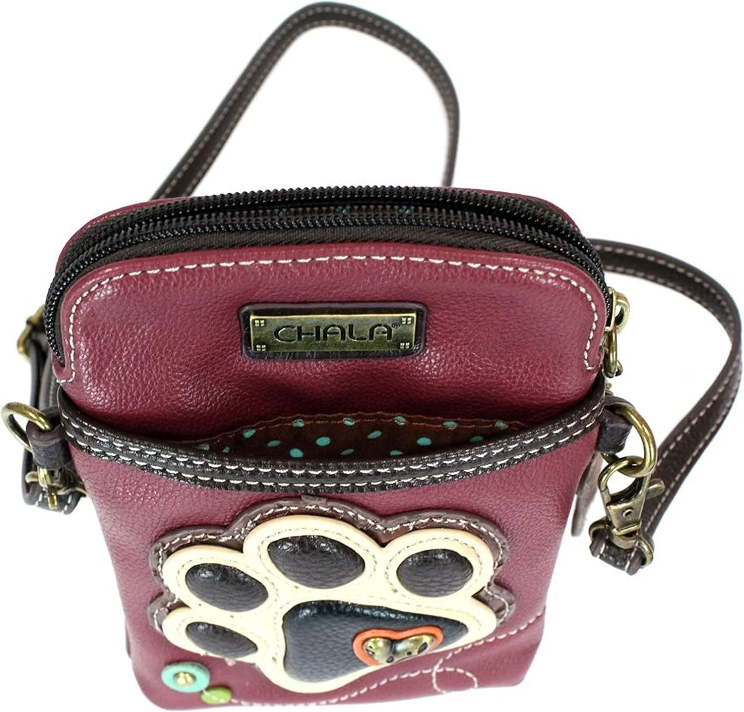 Dog Lovers Paw Print Chala Cellphone Convertible Strap Crossbody Handbag Dog Lovers, Dog Mom