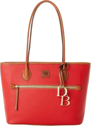 Dooney & Bourke Large Tote Bags for Women, Pebble Grain Leather Tote Bag with Zipper and Long Shoulder Straps