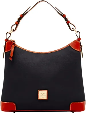 Dooney & Bourke Women's Hobo Shoulder Bag in Pebble Grain Leather, Large Handbag with Adjustable Shoulder Strap