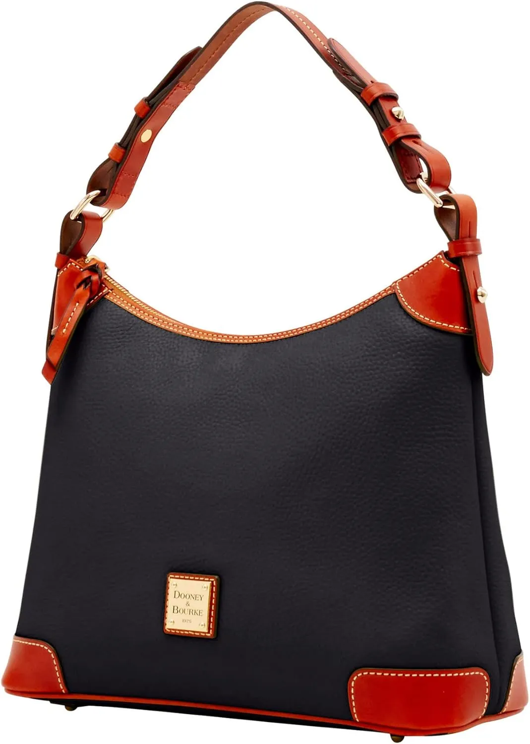 Dooney & Bourke Women's Hobo Shoulder Bag in Pebble Grain Leather, Large Handbag with Adjustable Shoulder Strap