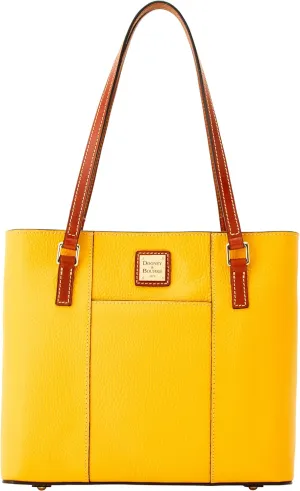 Dooney & Bourke Women's Small Lexington Tote in Pebble Grain Leather, Handbag with Long Leather Shoulder Straps, Dandelion
