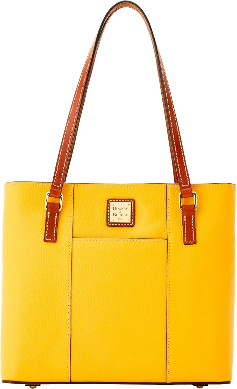 Dooney & Bourke Women's Small Lexington Tote in Pebble Grain Leather, Handbag with Long Leather Shoulder Straps, Dandelion
