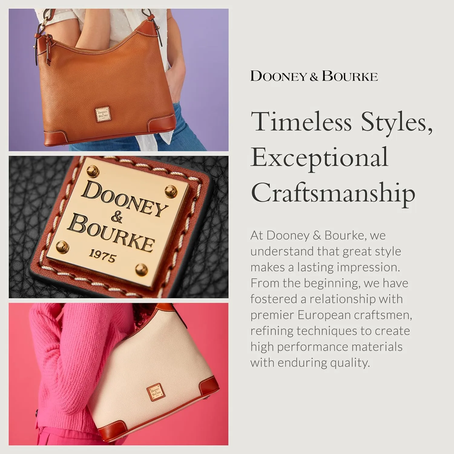 Dooney & Bourke Women's Small Lexington Tote in Pebble Grain Leather, Handbag with Long Leather Shoulder Straps