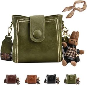 Dragentle Vintage Fashion Bag, Stylish Crossbody Bags Cowhide Bag with Adjustable Wider Shoulder Strap for Women