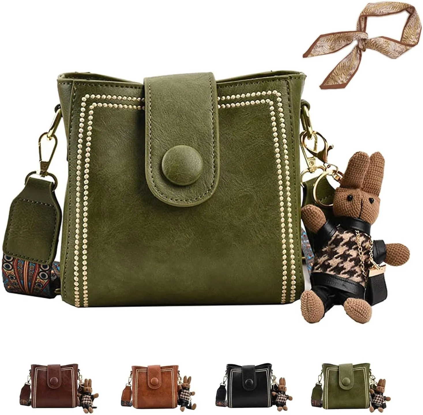 Dragentle Vintage Fashion Bag, Stylish Crossbody Bags Cowhide Bag with Adjustable Wider Shoulder Strap for Women