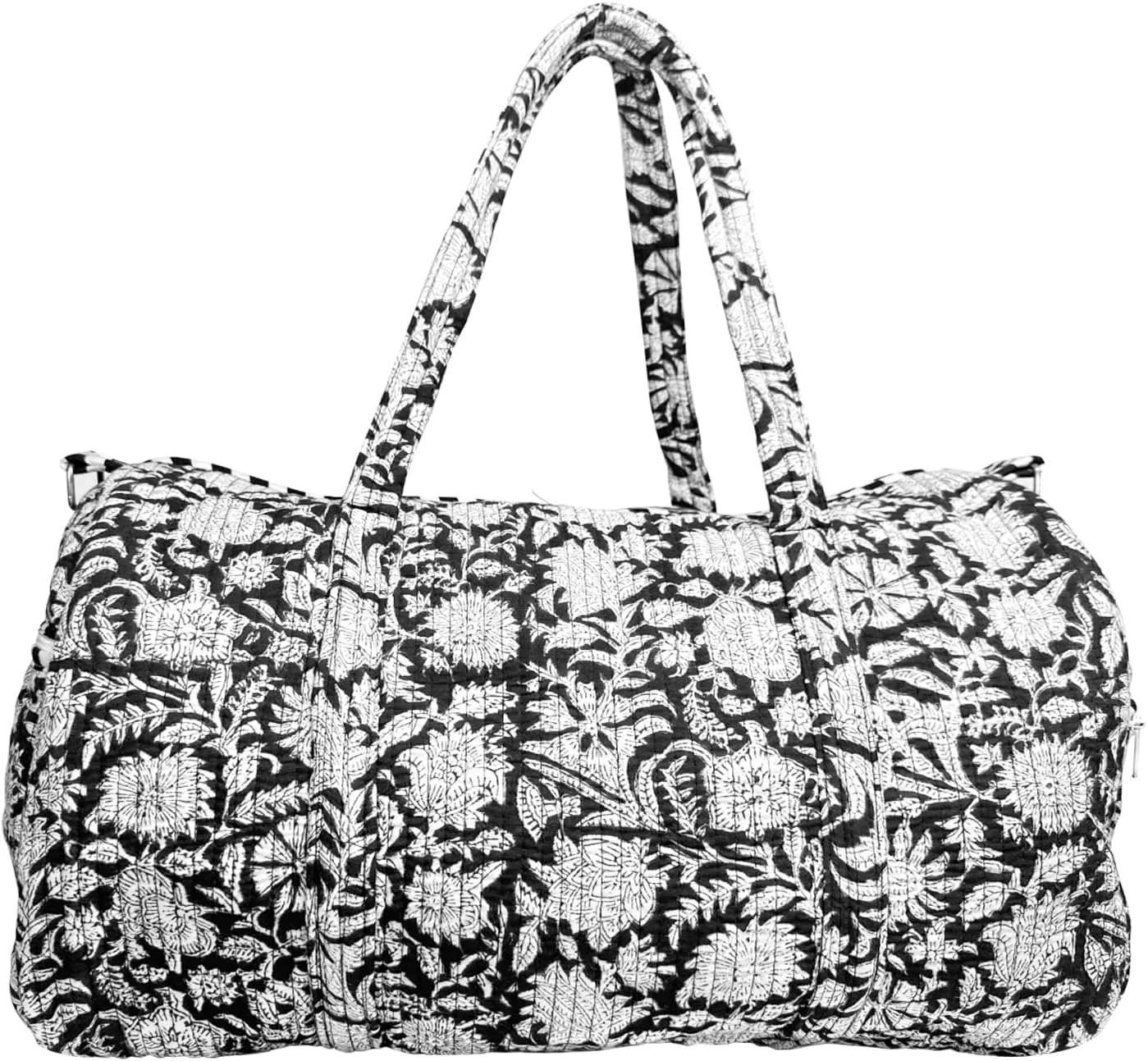 Duffle Bag – Handmade Block Print Duffle, Boho, Weekender, Travel Tote | Overnight Gym Yoga | Sustainable Cotton | Maternity, Hospital & Pregnancy Essentials | Washable