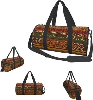Duffle Bags African National Patterns Gym Bag for Men Women Waterproof Travel Duffle Bags Convertible Carry on Garment Bag for Travel Sports