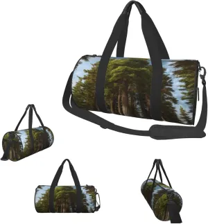 Duffle Bags Nature Cedar Gym Bag for Men Women Waterproof Travel Duffle Bags Convertible Carry on Garment Bag for Travel Sports