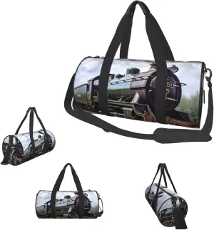 Duffle Bags Steam Locomotive Train Gym Bag for Men Women Waterproof Travel Duffle Bags Convertible Carry on Garment Bag for Travel Sports