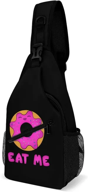 Eat Me Donut Fashion Sling Bag Shoulder Chest Crossbody Bags Backpack Travel Hiking
