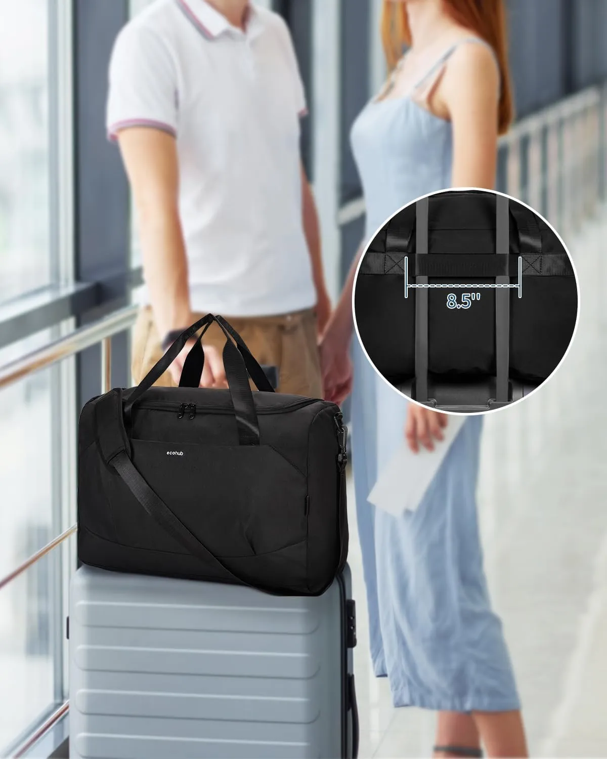 ECOHUB For Spirit Airlines Personal Item Bag 18x14x8 Travel Essentials Travel Duffel Bag Carry on Luggage Gym bag Weekender Overnight Bags Hospital Bags for Women and Men