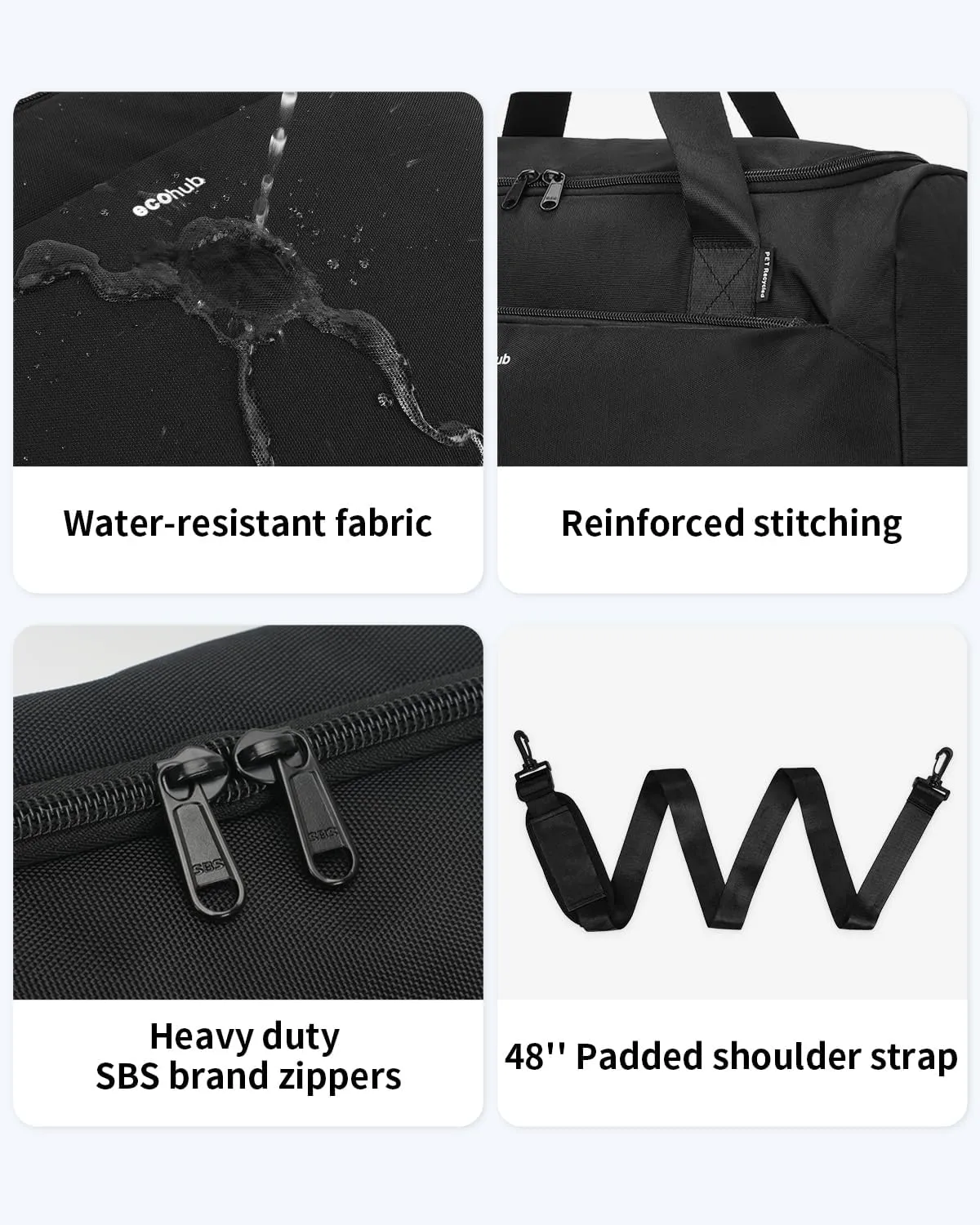 ECOHUB For Spirit Airlines Personal Item Bag 18x14x8 Travel Essentials Travel Duffel Bag Carry on Luggage Gym bag Weekender Overnight Bags Hospital Bags for Women and Men