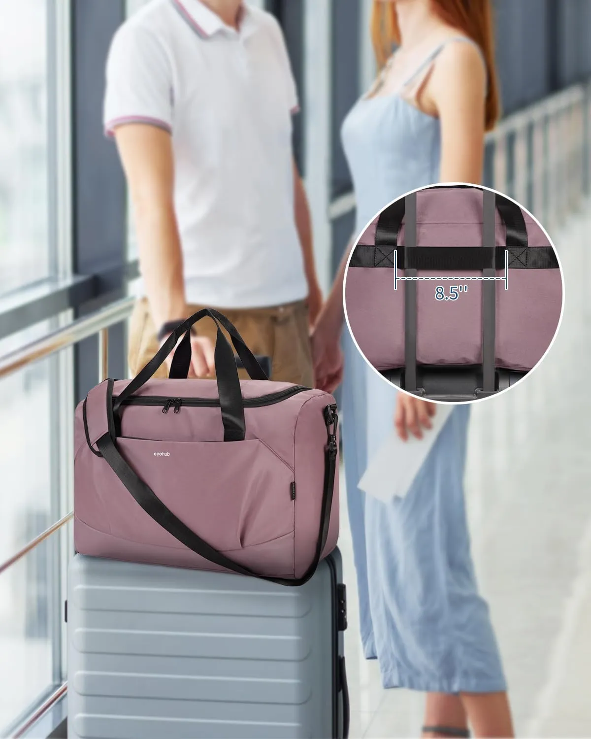 ECOHUB For Spirit Airlines Personal Item Bag 18x14x8 Travel Essentials Travel Duffel Bag Carry on Luggage Gym bag Weekender Overnight Bags Hospital Bags for Women and Men