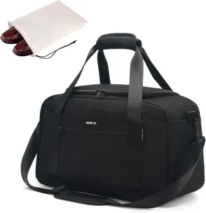ECOHUB Personal Item Bag 16'' Small Duffel Bag Travel Bag Weekender Bag Gym Bag Tote Duffel bag Overnight Bags Travel Essentials for Women and Men Shoulder Bag Carry On Shoes Bag (Black)