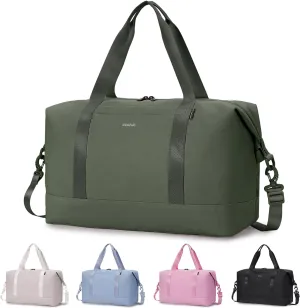ECOHUB Spirit Airlines Personal Item Bag 18x14x8 Overnight Bag Duffel Bag with Wet Pocket Weekend Travel Gym Yoga Bag 30L Army Green