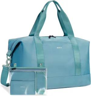 ECOHUB Spirit Airlines Personal Item Bag - 18x14x8 Underseat Carry On with Removable TSA Approved Wet Bag, Travel Duffel for Women, 30L (Blue)