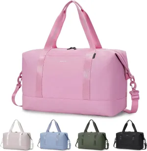 ECOHUB Weekender Bags for Women Personal Item Travel Bag 18x14x8 Gym Duffel Bags Travel Essentials Tote Bags 30L Pink