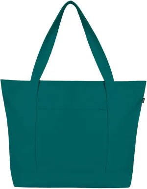 Ecoright Canvas Tote Bag for Women with Zip & Inner Pocket, 100% Organic Cotton Tote Bags for Men, Shopping, Beach
