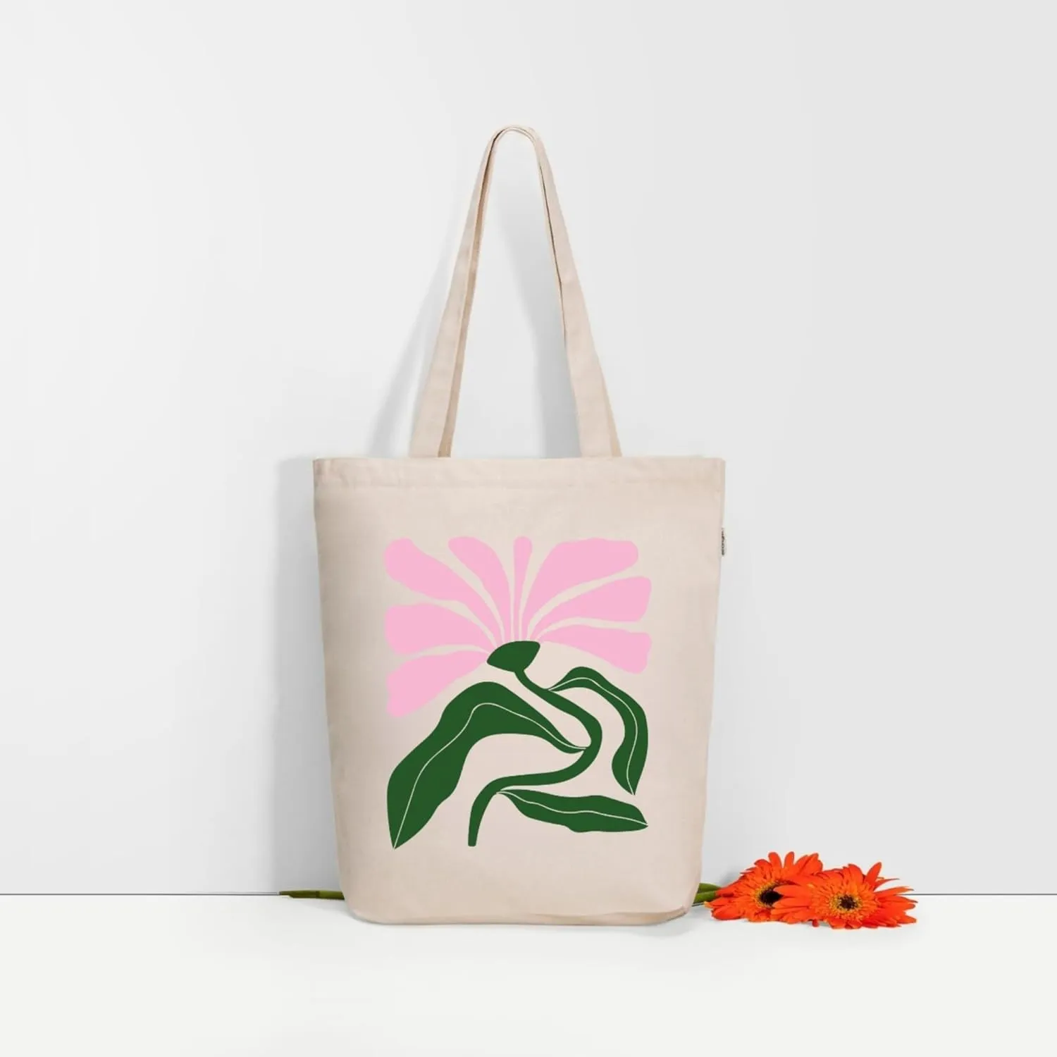 Ecoright Tote Bag for Women with Zipper, Small Tote Bag, Canvas Bag, Reusable Cotton Bag for Beach, Grocery, School & Work