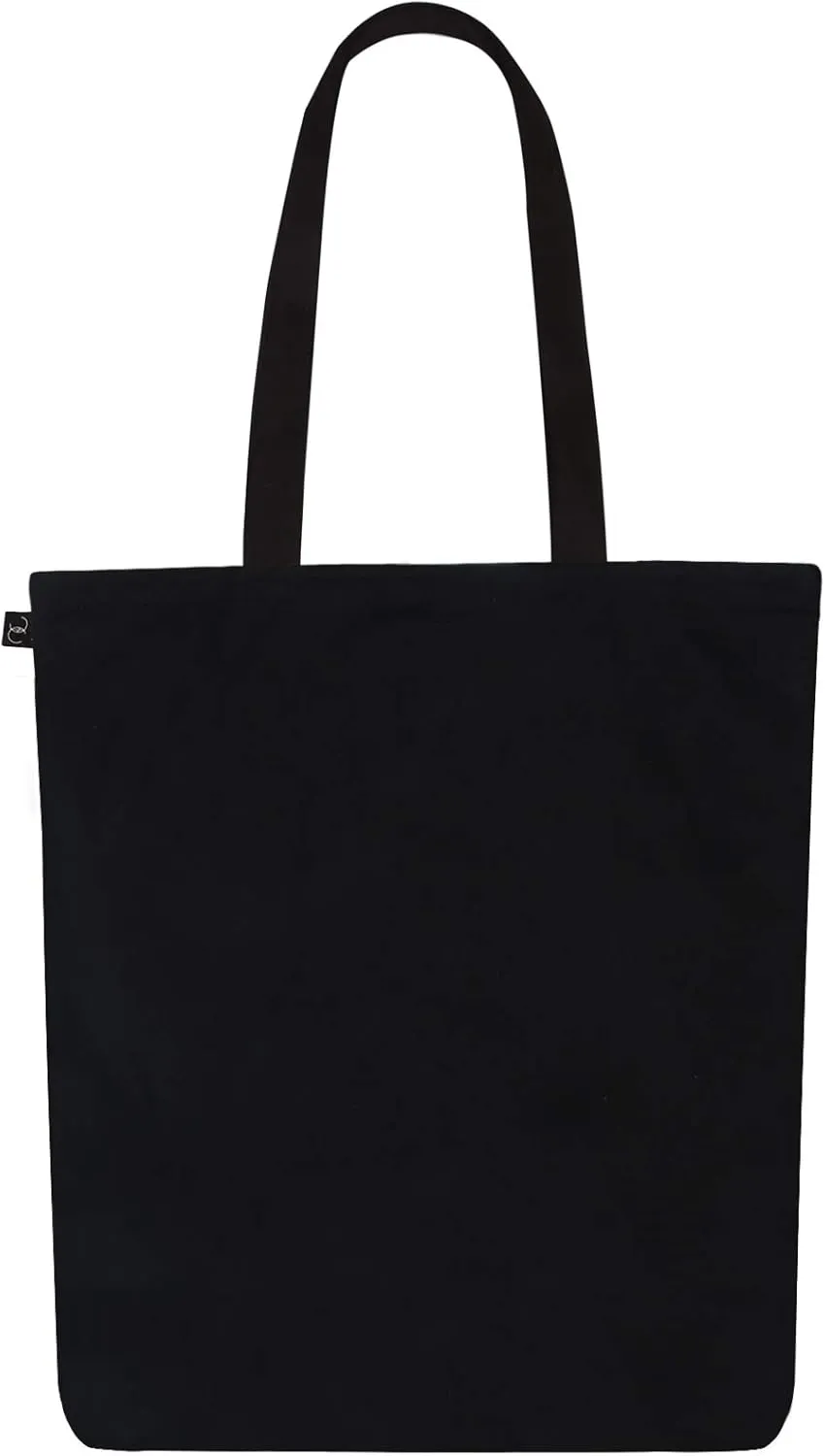 Ecoright Tote Bag for Women with Zipper, Small Tote Bag, Canvas Bag, Reusable Cotton Bag for Beach, Grocery, School & Work