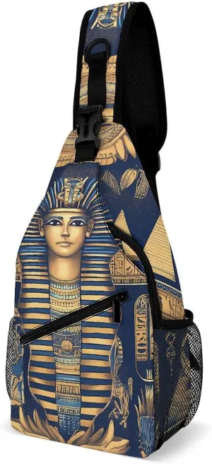 Egyptian Tradition Pattern Fashion Sling Bag Shoulder Chest Crossbody Bags Backpack Travel Hiking