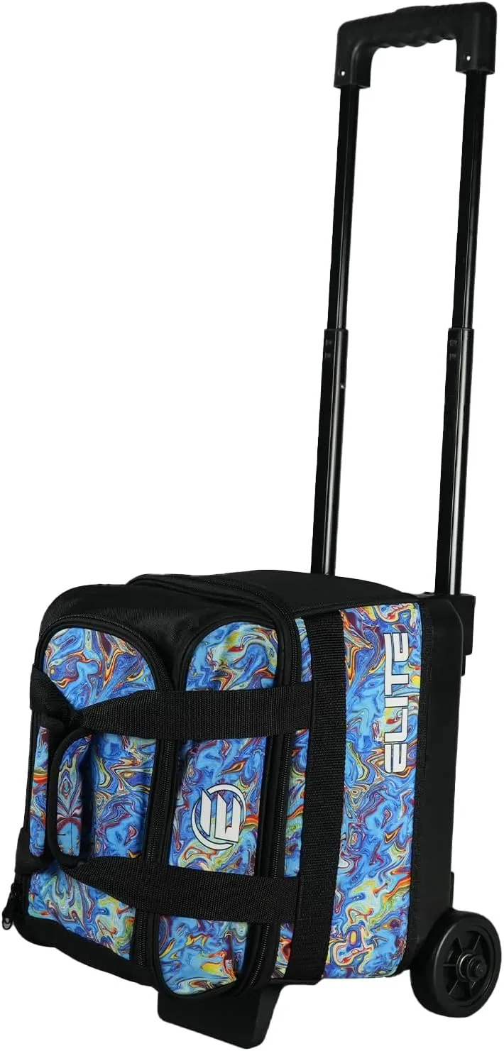 ELITE Basic Single Roller Bowling Ball Bag | Multiple Colors | Fits Up to Size 10.5 Shoes | Compact Design | Bowling Bags With Wheels