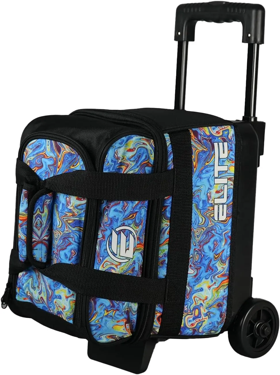 ELITE Basic Single Roller Bowling Ball Bag | Multiple Colors | Fits Up to Size 10.5 Shoes | Compact Design | Bowling Bags With Wheels