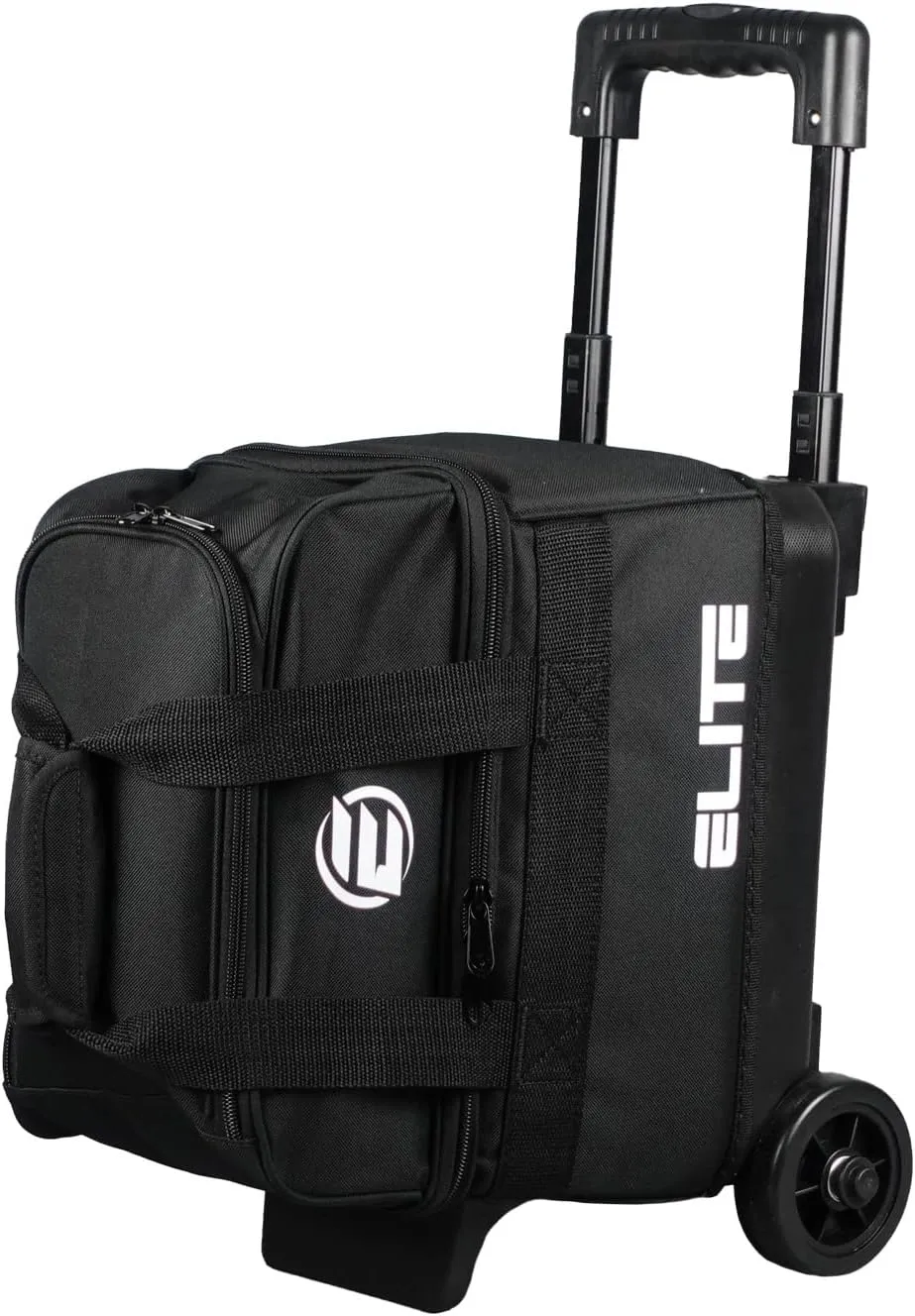 ELITE Basic Single Roller Bowling Ball Bag | Multiple Colors | Fits Up to Size 10.5 Shoes | Compact Design | Bowling Bags With Wheels