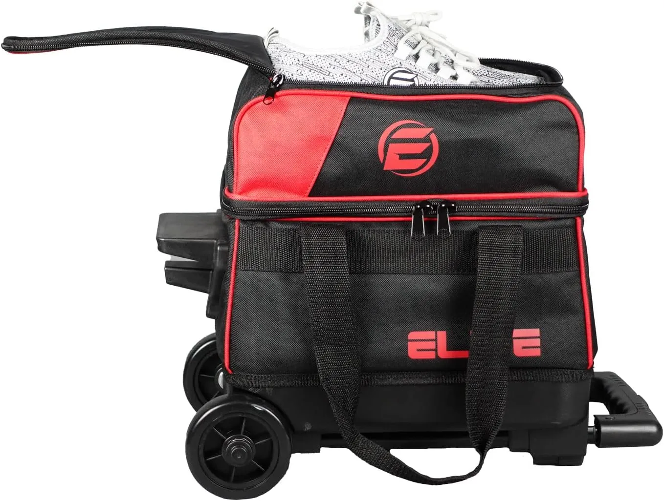 ELITE Basic Single Roller Bowling Ball Bag | Multiple Colors | Fits Up to Size 10.5 Shoes | Compact Design | Bowling Bags With Wheels