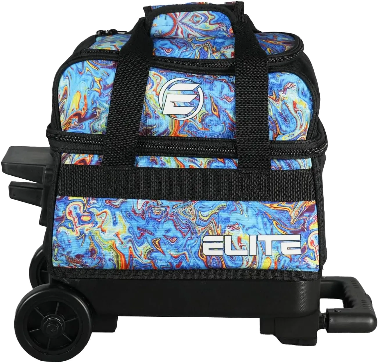 ELITE Basic Single Roller Bowling Ball Bag | Multiple Colors | Fits Up to Size 10.5 Shoes | Compact Design | Bowling Bags With Wheels