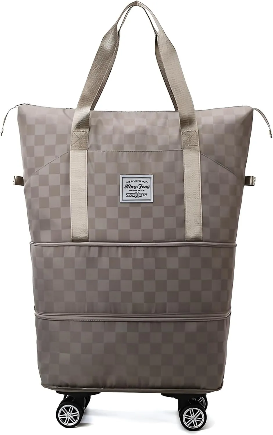 Ellniges]【Oxford Fabric Luggage Bag with Wheels & Retractable Handle, 36-55L Rolling Travel Duffel for Women, Durable Water- Carry-On for Airplane/Train/Weekend Trips, Spacious Organizational Design