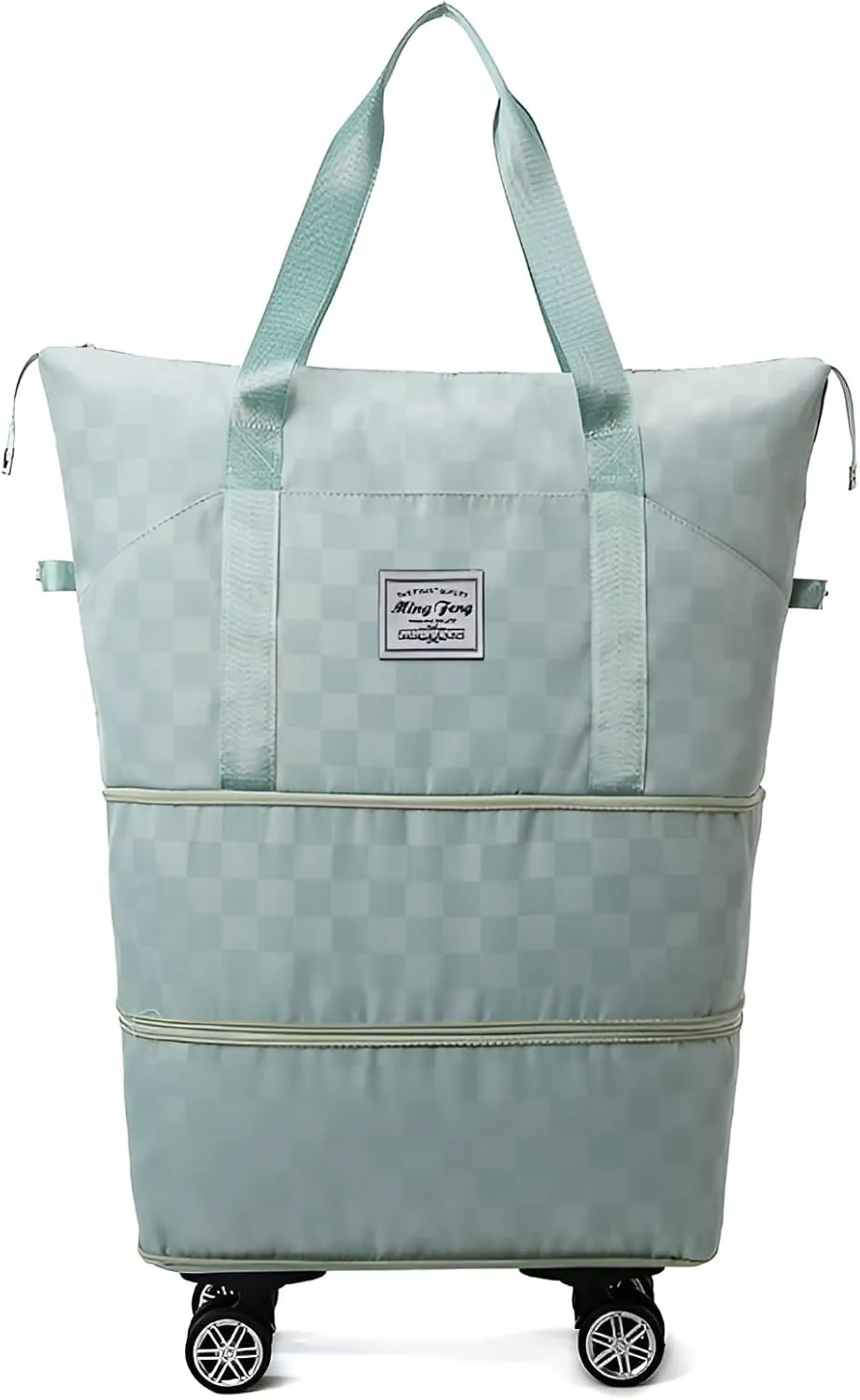 Ellniges]【Oxford Fabric Luggage Bag with Wheels & Retractable Handle, 36-55L Rolling Travel Duffel for Women, Durable Water- Carry-On for Airplane/Train/Weekend Trips, Spacious Organizational Design
