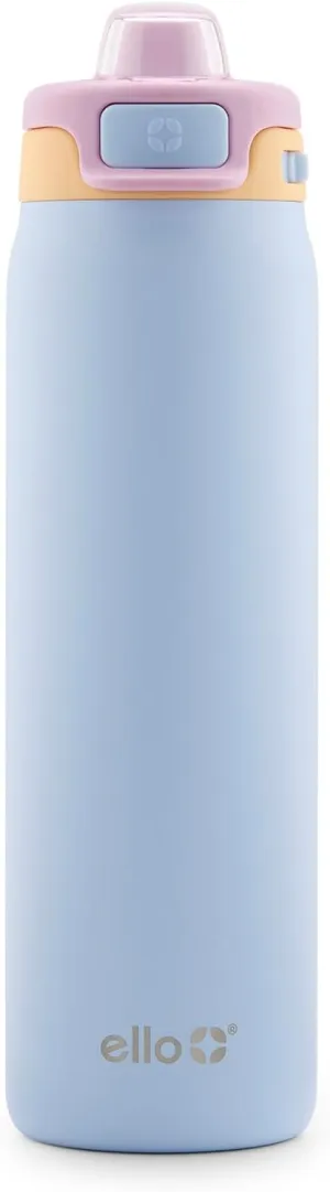Ello Pop & Fill Stainless Steel Water Bottle with Quick Fill Technology, Double Walled Vacuum Insulated Metal, Leak Proof Locking Lid, Sip & Chug, BPA Free, Holiday Gift for Him Her, 22oz, 32oz, 40oz