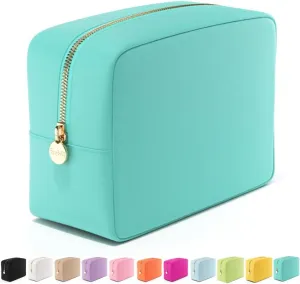 Embla Makeup Bag Travel Cosmetics Pouch and Toiletry Bag, Nylon Zipper Pouch Purse, Cute Make Up Organizer Storage Tote for Women Girls, Waterproof Travel Skincare Case, Large Makeup Bags, Cotton Candy