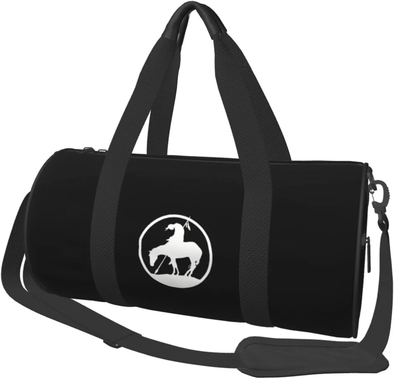 End Trail Native American Indian Warrior Convertible Garment Bag with Shoulder Strap, Carry on Garment Duffel Bag for Men Women - Rolling Foldable for Travel Luggage Bags (Black)