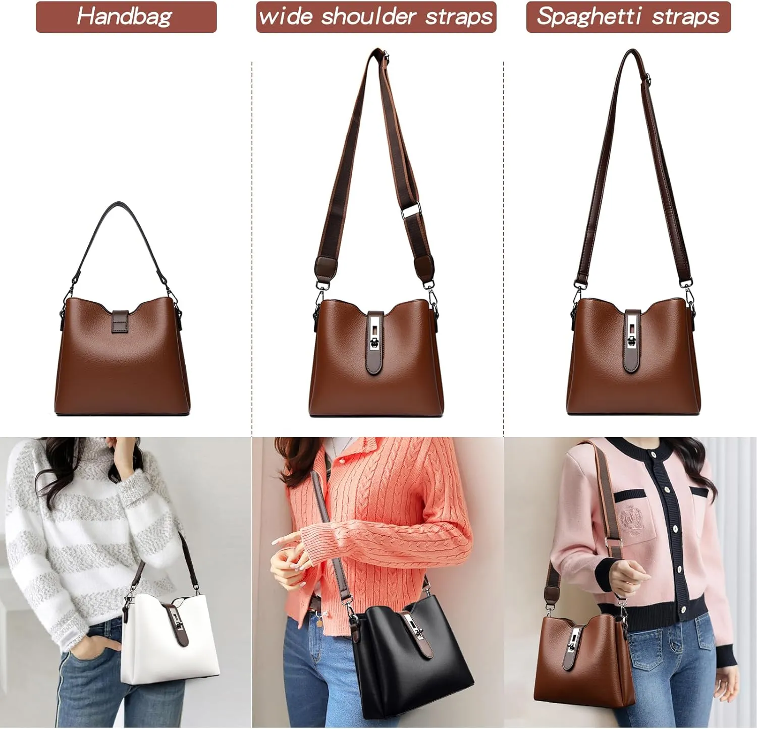 Eslcorri Hobo Bags for Women - Leather Crossbody Bags Fashion Purses and Handbags Ladies Shoulder Tote Satchel