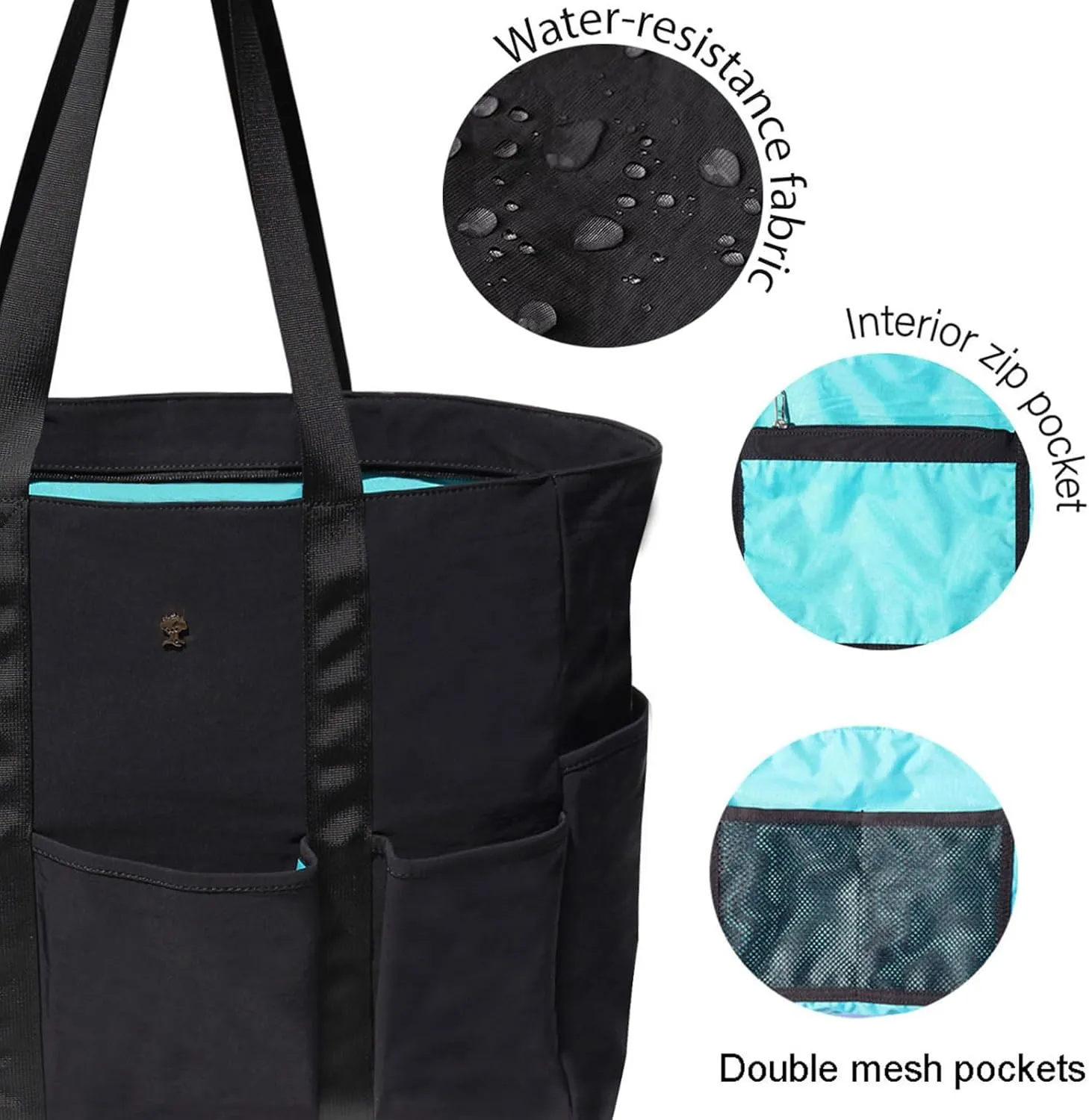 ESVAN Utility Tote Bag Weekender Duffle Bag with 13 Pockets - Perfect for Travel, Work, Gym, Beach, Teachers, and Nurses