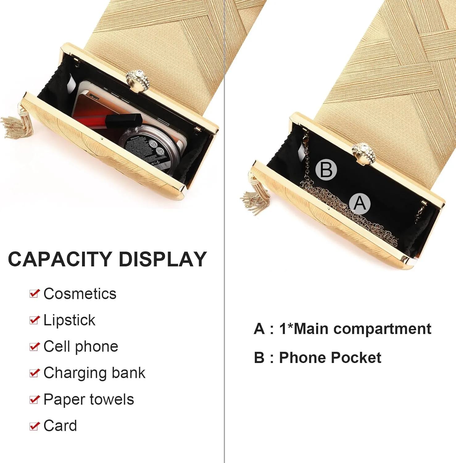 Evening Bags Clutch Purses for Women Wedding Bag Ladies Sparkling Party Handbag Tassel Crossbody shoulder bag