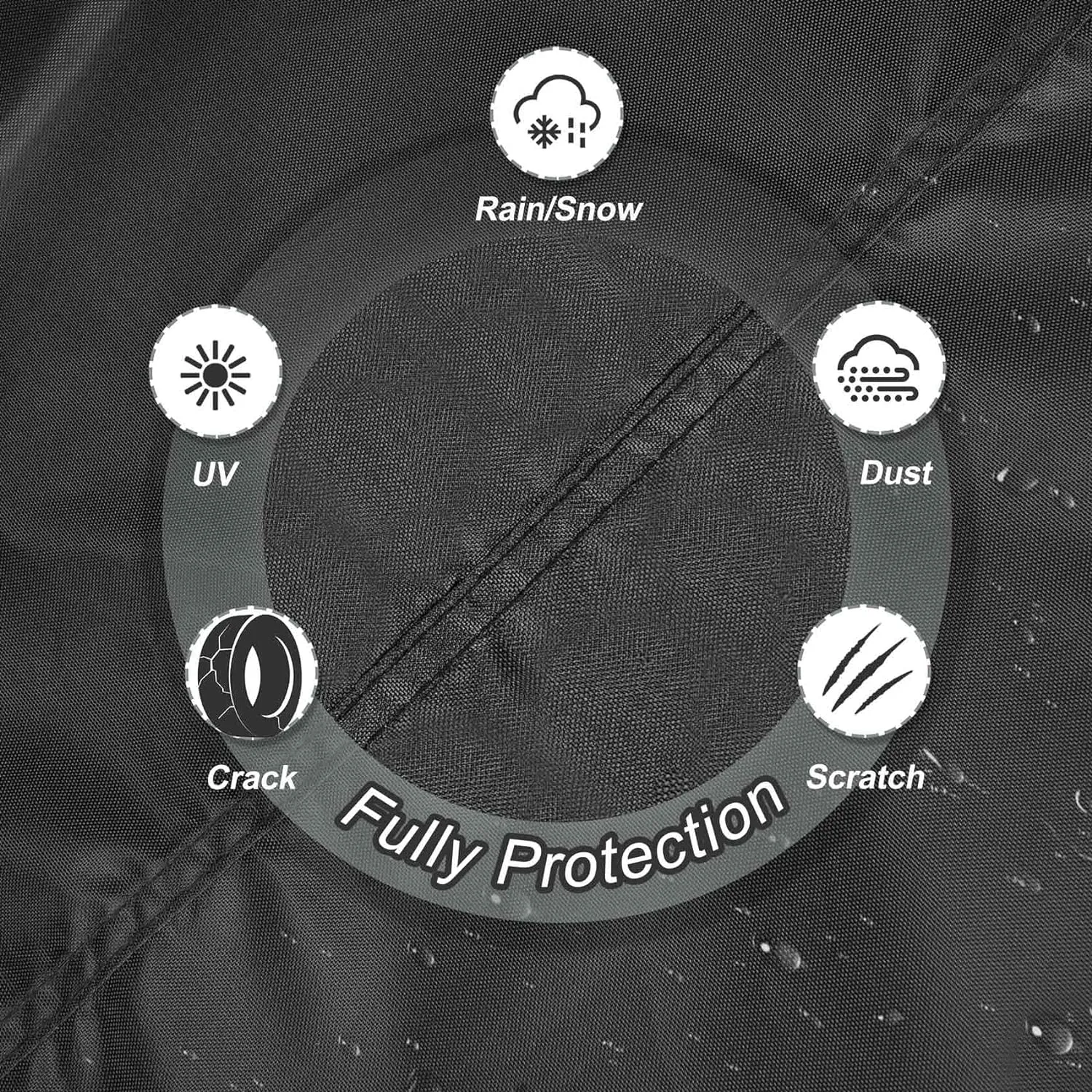 Explore Land Seasonal Tire Cover - Spare Tire Bag with Handle, Heavy Duty Winter Wheel Storage Tote Against Dust and Scratches, 4 Pack (Fits Diameters 23''-25.75'', Black)
