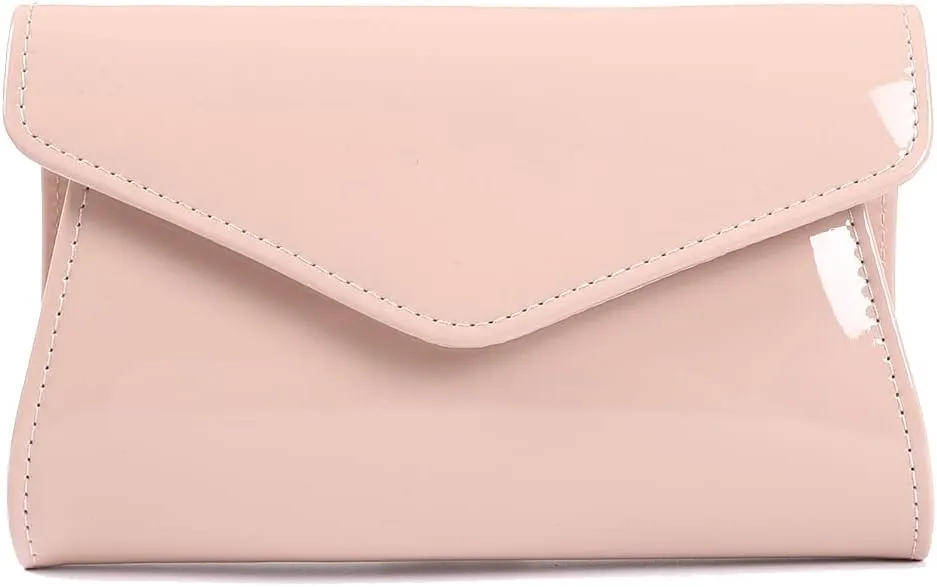 Fashion Glossy Envelope Faux Patent Leather Clutch Evening Bags for Women Wedding Formal Prom Handbag